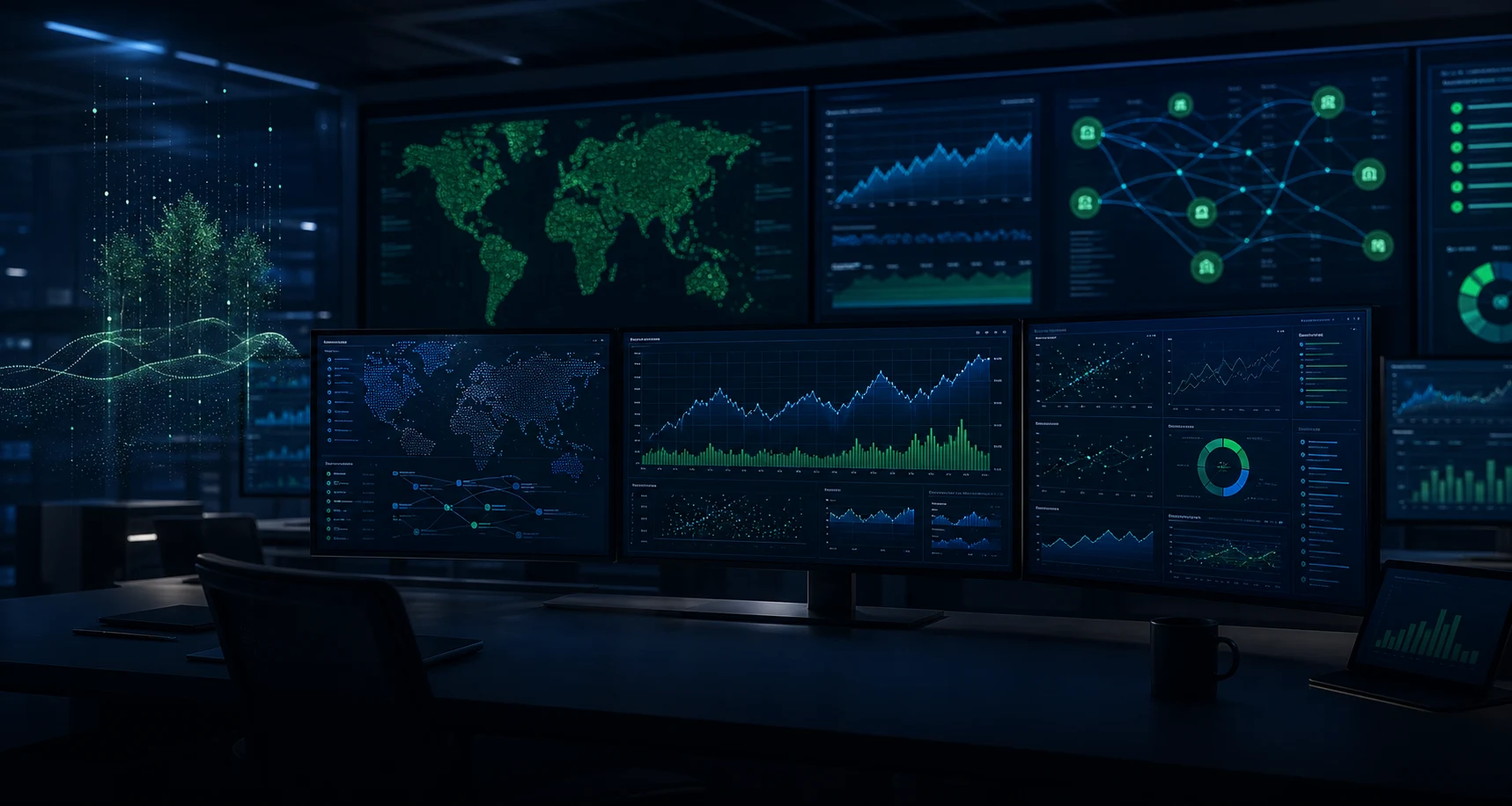 Green carbon intelligence dashboard with sustainability analytics
